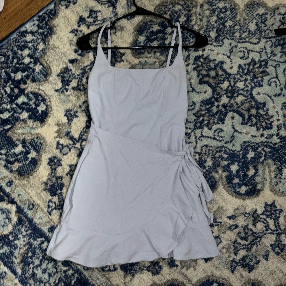 Princess Polly COTTAGE HILL MINI DRESS BABY BLUE
